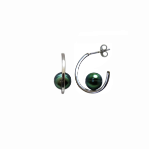 Collection les Merveilles du Pacifiques Boucles d'oreilles argent et perles cerclées - BOA11