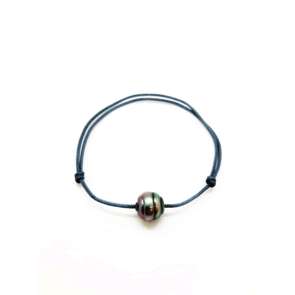 Collection les Merveilles du Pacifiques Bracelet perle cerclée sur cordon - BRC01 gris